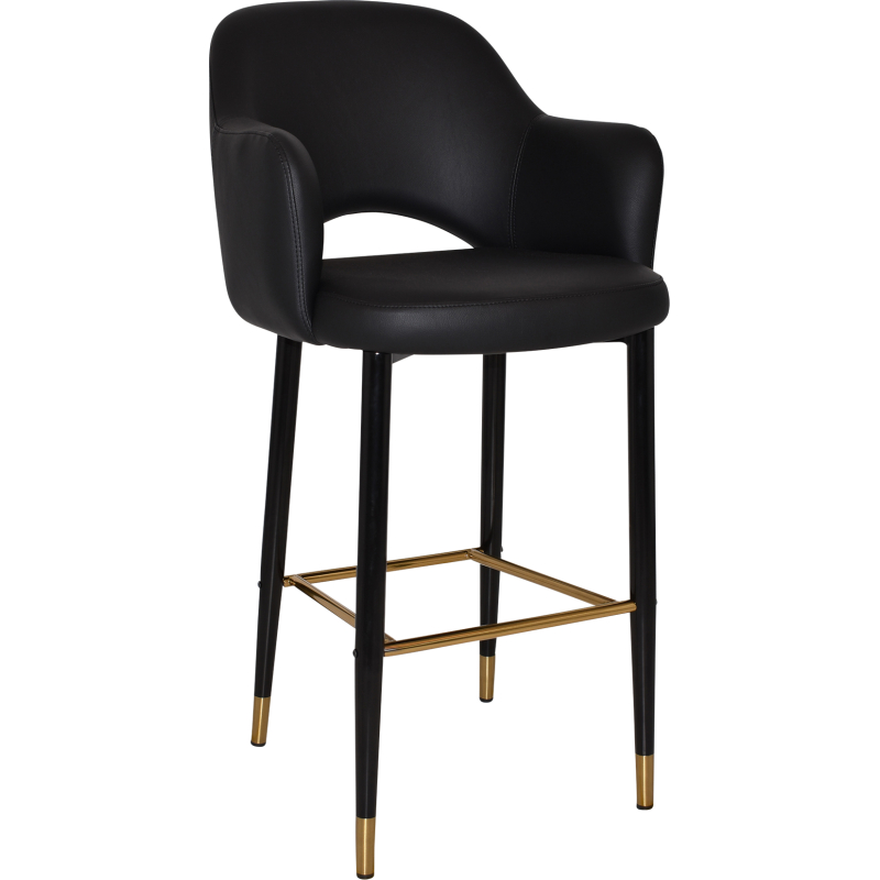 albury stool 75cm brass detail leg