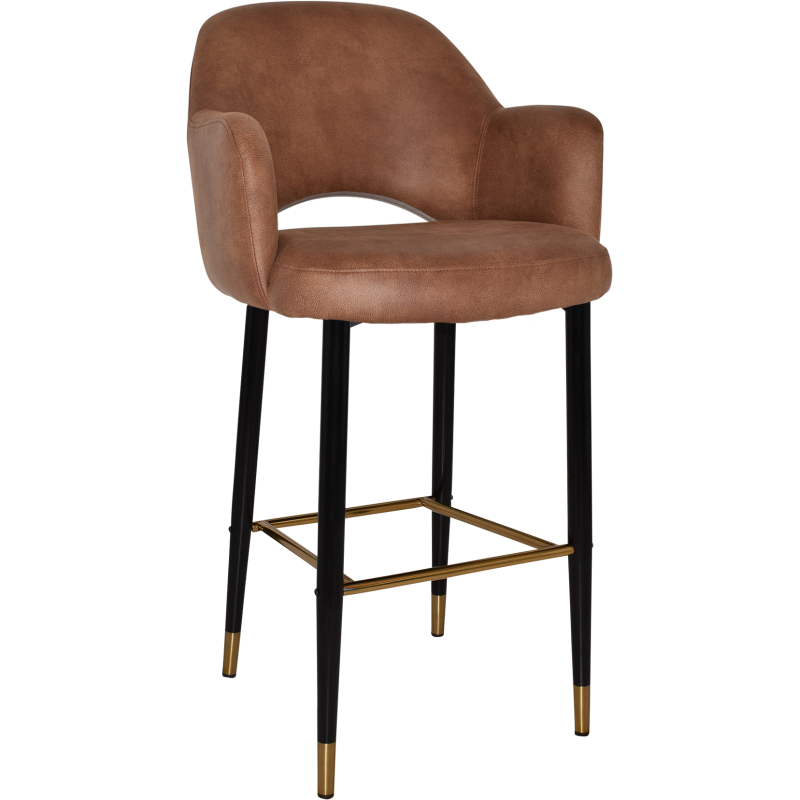 albury stool 75cm brass detail leg