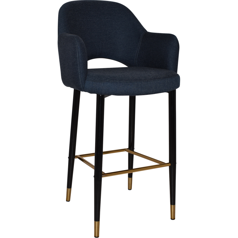 albury stool 75cm brass detail leg