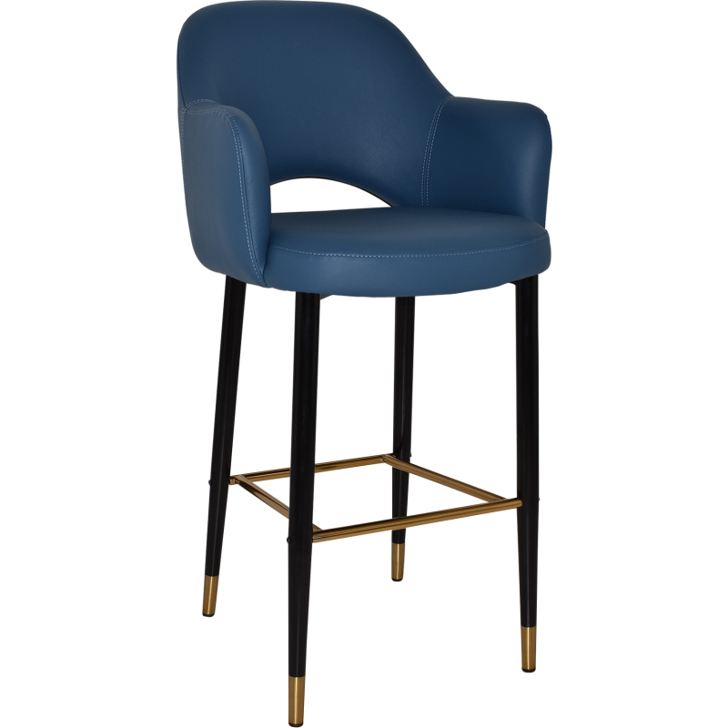albury stool 75cm brass detail leg