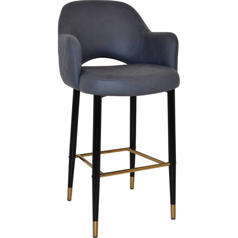 albury stool 75cm brass detail leg