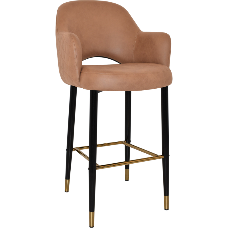 albury stool 75cm brass detail leg