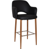 albury arm stool 75cm light oak metal leg