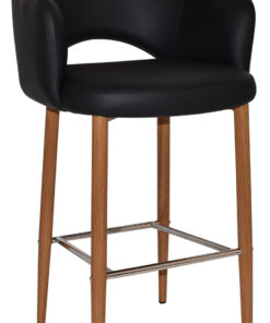 albury arm stool 75cm light oak metal leg