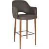 albury arm stool 75cm light oak metal leg
