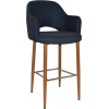 albury arm stool 75cm light oak metal leg