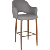 albury arm stool 75cm light oak metal leg