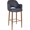 albury arm stool 75cm light oak metal leg
