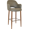 albury arm stool 75cm light oak metal leg