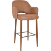 albury arm stool 75cm light oak metal leg