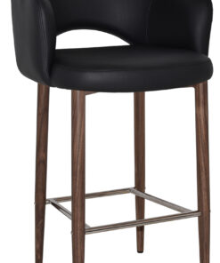 albury arm stool 75cm light walnut metal leg