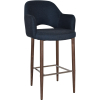 albury arm stool 75cm light walnut metal leg