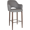 albury arm stool 75cm light walnut metal leg
