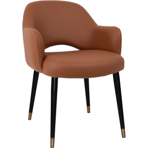 albury arm chair brass tip black leg