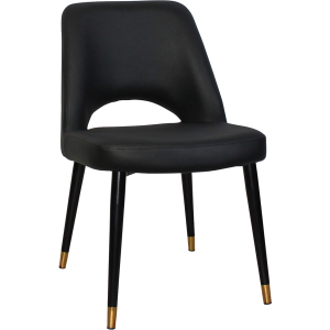 albury chair brass tip black leg