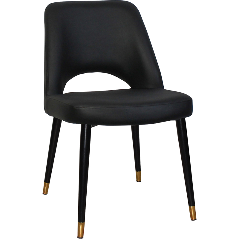albury chair brass tip black leg