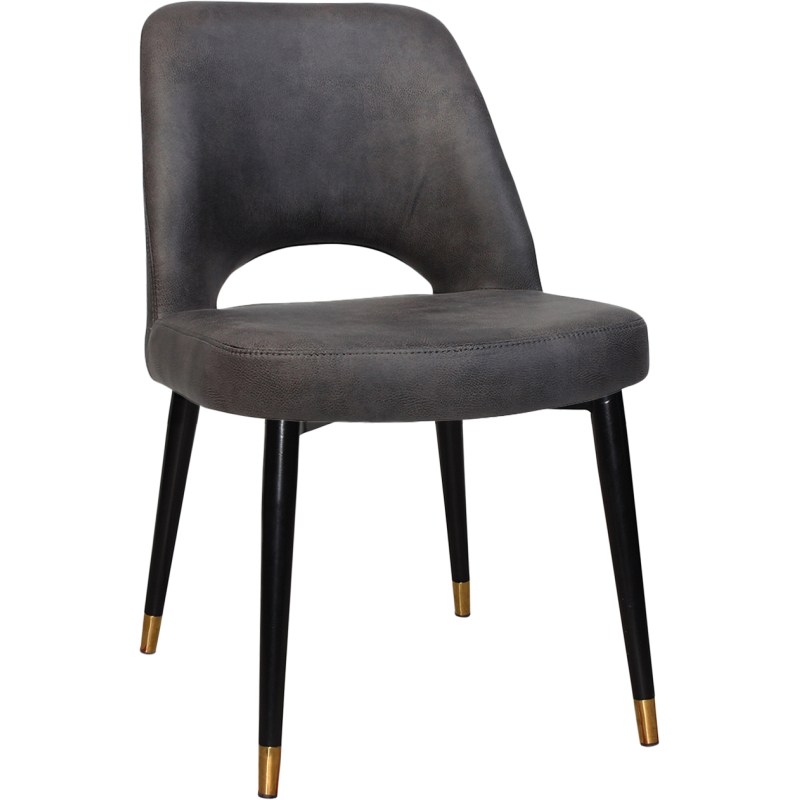 albury chair brass tip black leg