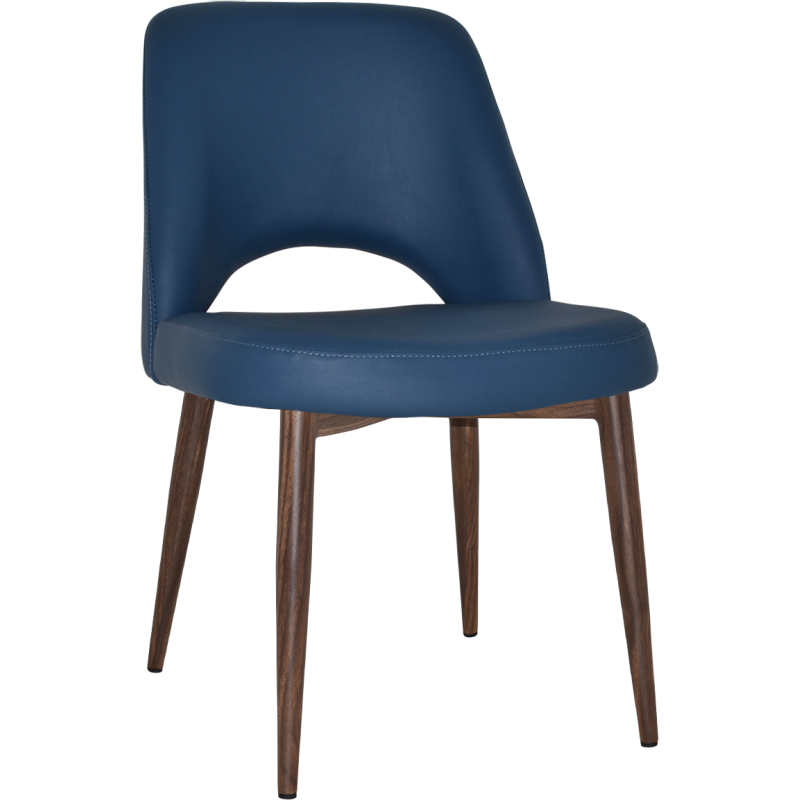 albury chair light walnut metal leg