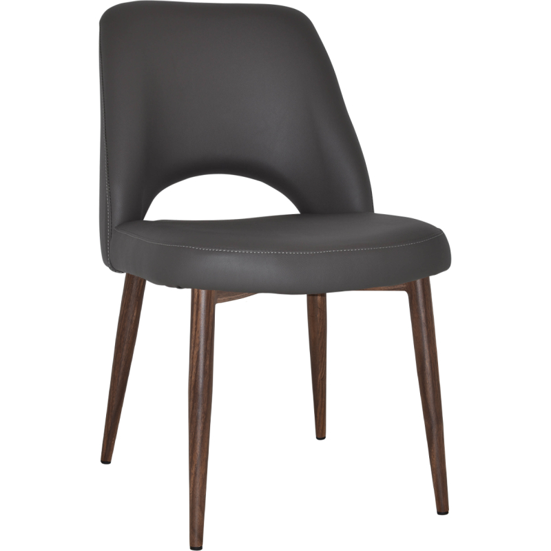 albury chair light walnut metal leg