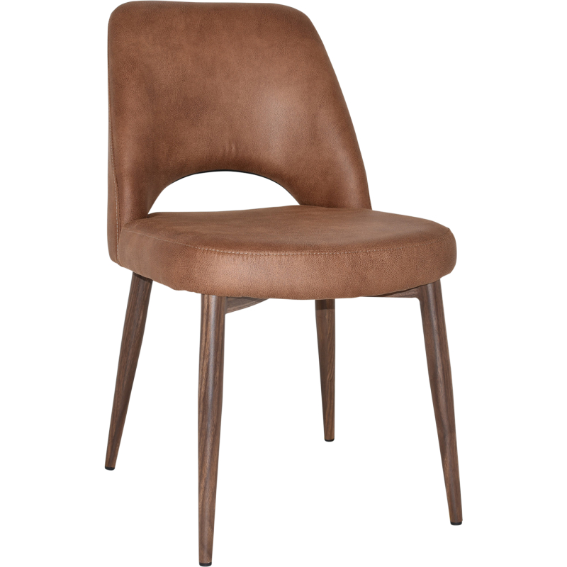 albury chair light walnut metal leg