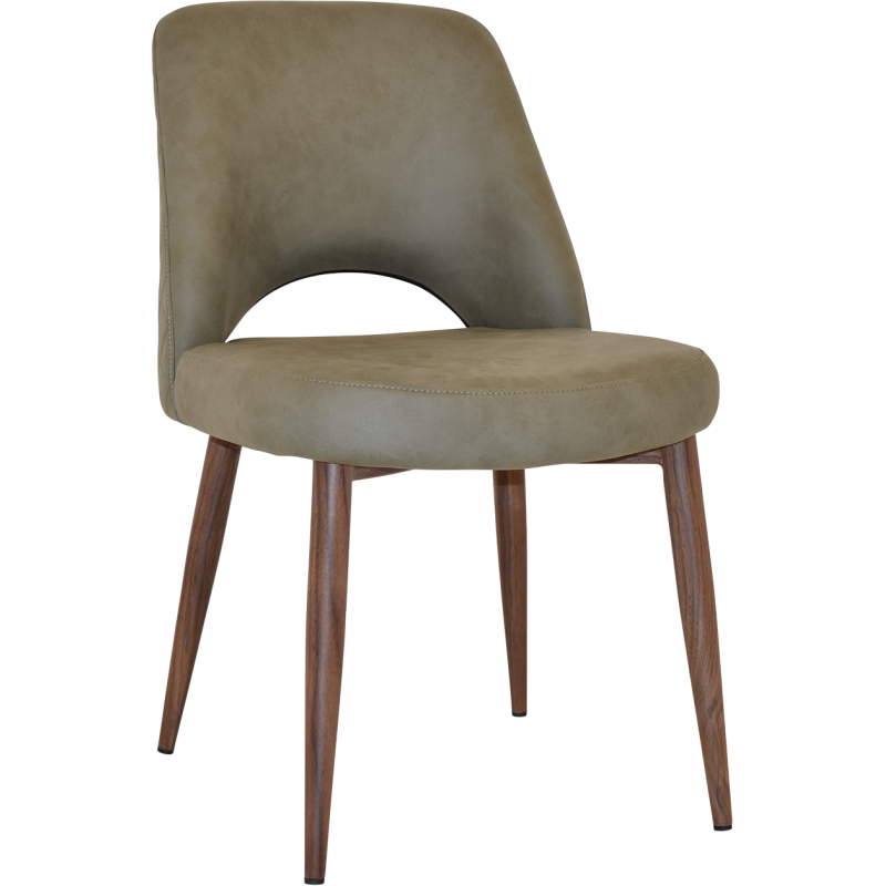 albury chair light walnut metal leg
