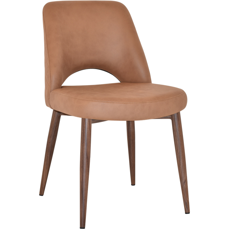 albury chair light walnut metal leg