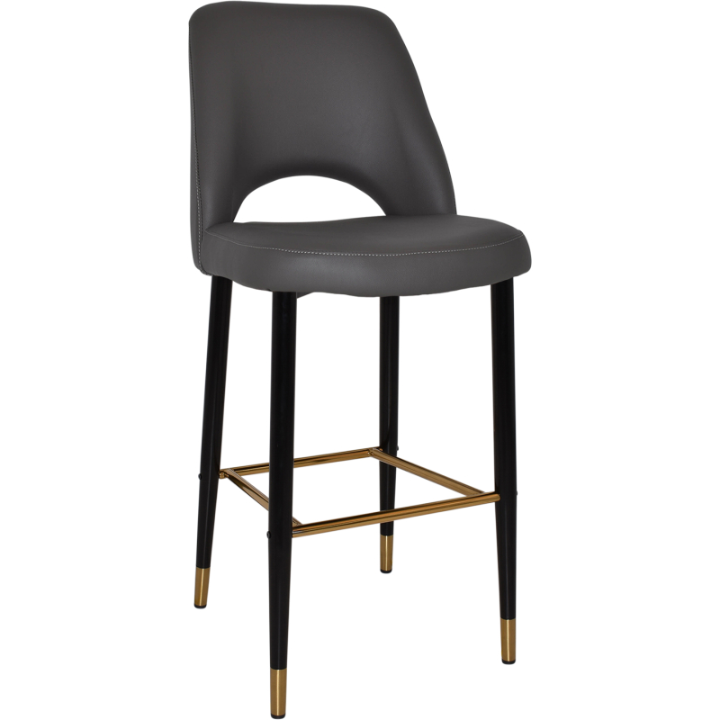 albury stool 75cm brass detail leg