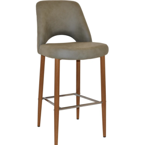 albury arm stool 75cm light oak metal leg