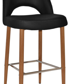 albury stool 75cm light oak metal leg