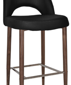 albury stool 75cm light walnut metal leg