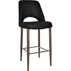 albury stool 75cm light walnut metal leg