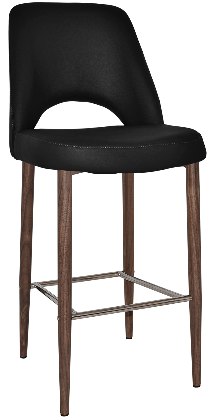 albury stool 75cm light walnut metal leg