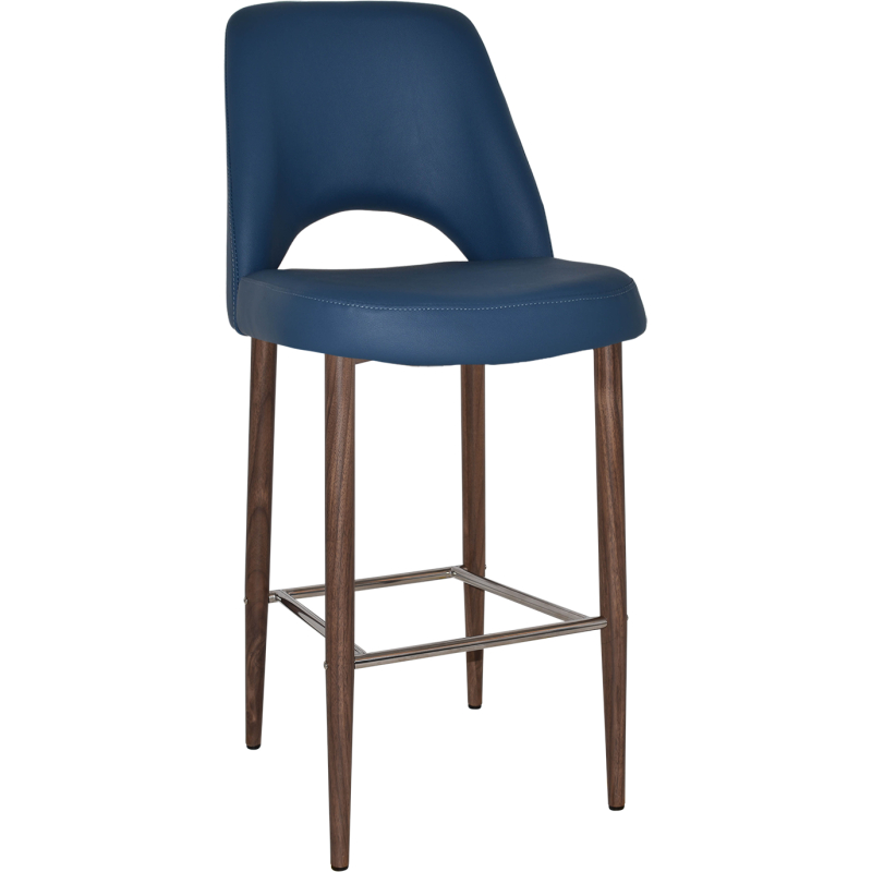 albury stool 75cm light walnut metal leg