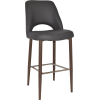 albury stool 75cm light walnut metal leg
