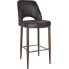 albury stool 75cm light walnut metal leg