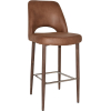 albury stool 75cm light walnut metal leg
