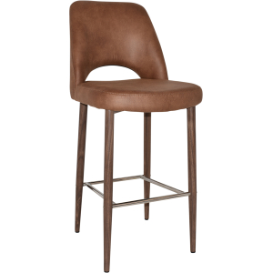 albury stool 75cm light walnut metal leg