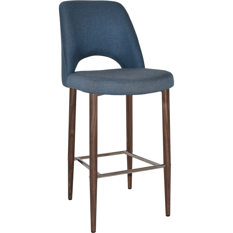 albury stool 75cm light walnut metal leg