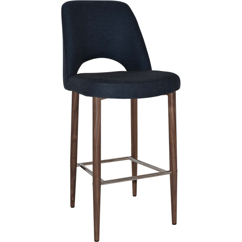 albury stool 75cm light walnut metal leg