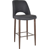 albury stool 75cm light walnut metal leg