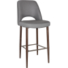 albury stool 75cm light walnut metal leg