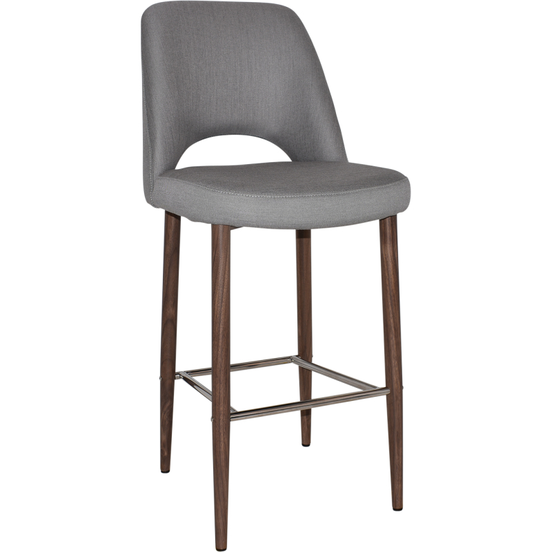albury stool 75cm light walnut metal leg