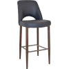 albury stool 75cm light walnut metal leg