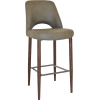 albury stool 75cm light walnut metal leg