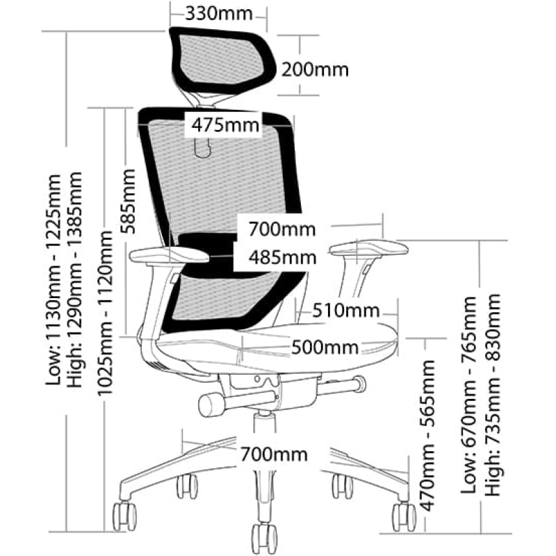 baxter executive mesh office chair