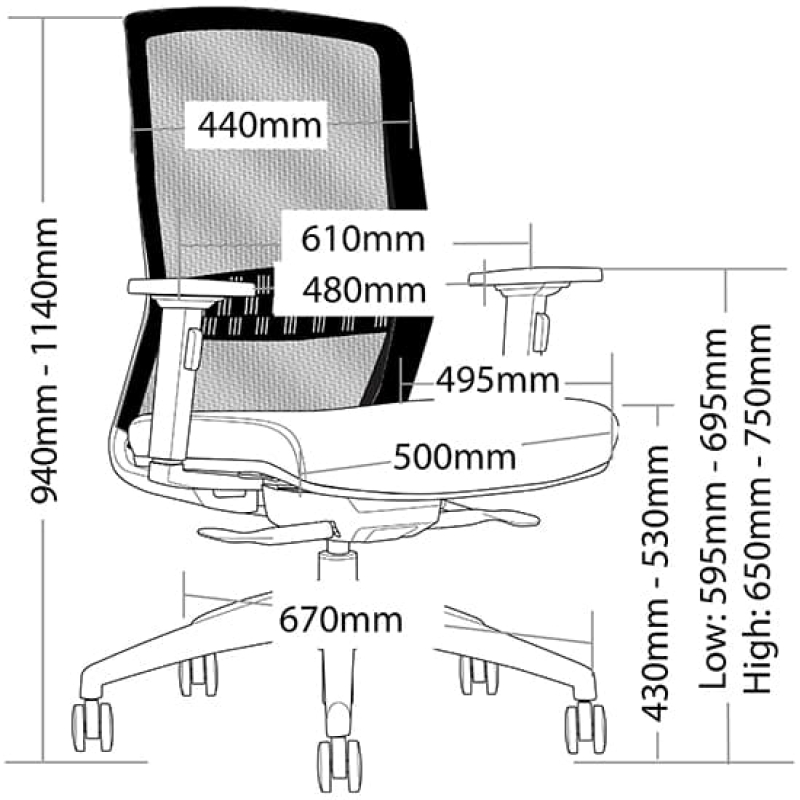 bolt executive mesh office chair