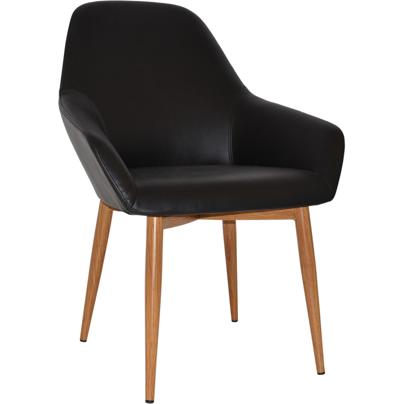 bronte tub chair light oak metal leg