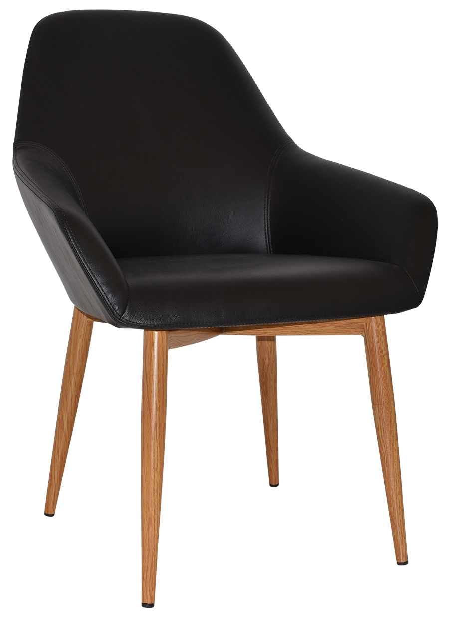 bronte tub chair light oak metal leg