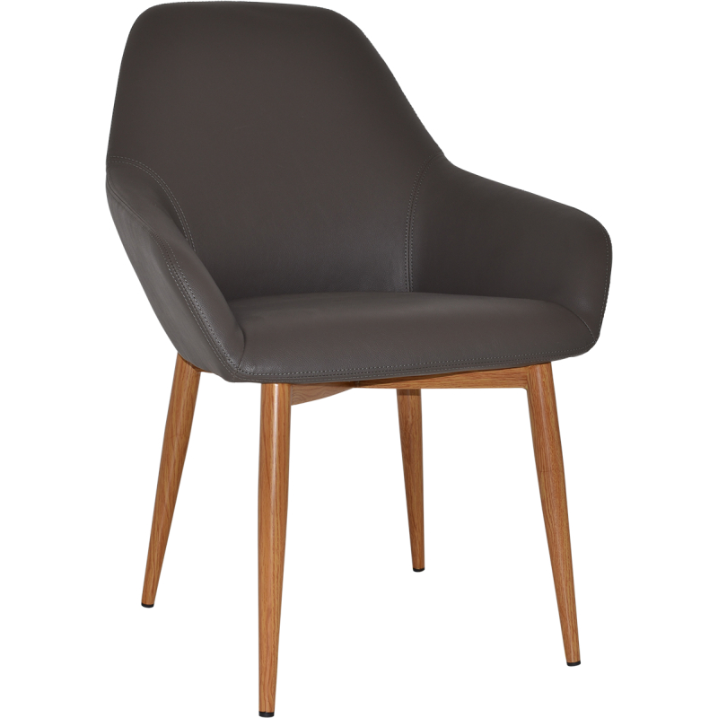 bronte tub chair light oak metal leg