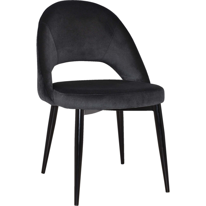 chevron chair black metal leg